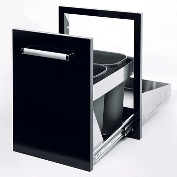 Titan Double Rubbish Drawer - Satin Black - CBATC-B